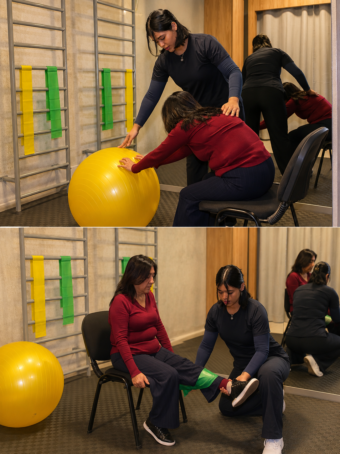 Sesión con Pilates ball